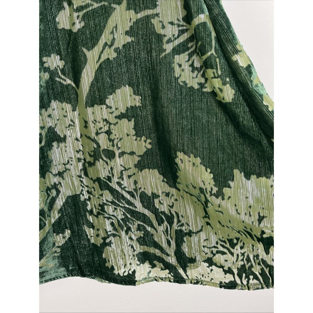 Modcloth A-line Velvet Burnout Skirt Textured Botanical Forest Green Size Large - Picture 8 of 13